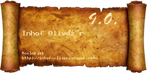 Inhof Olivér névjegykártya